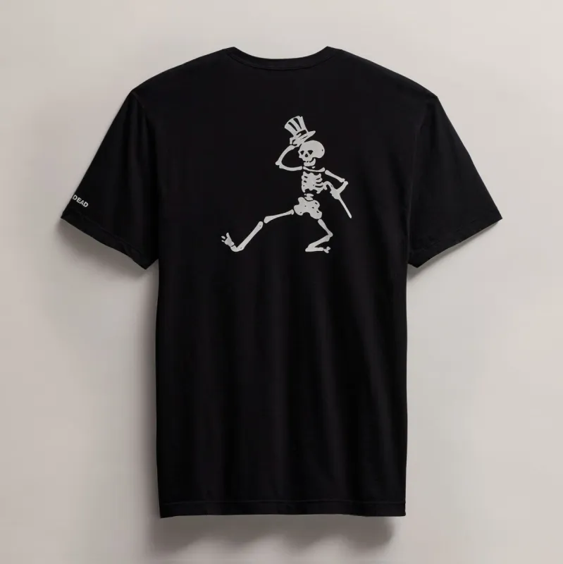 Men's Grateful Dead Dancing Skeleton Short Sleeve Tee - Black made by James Perse