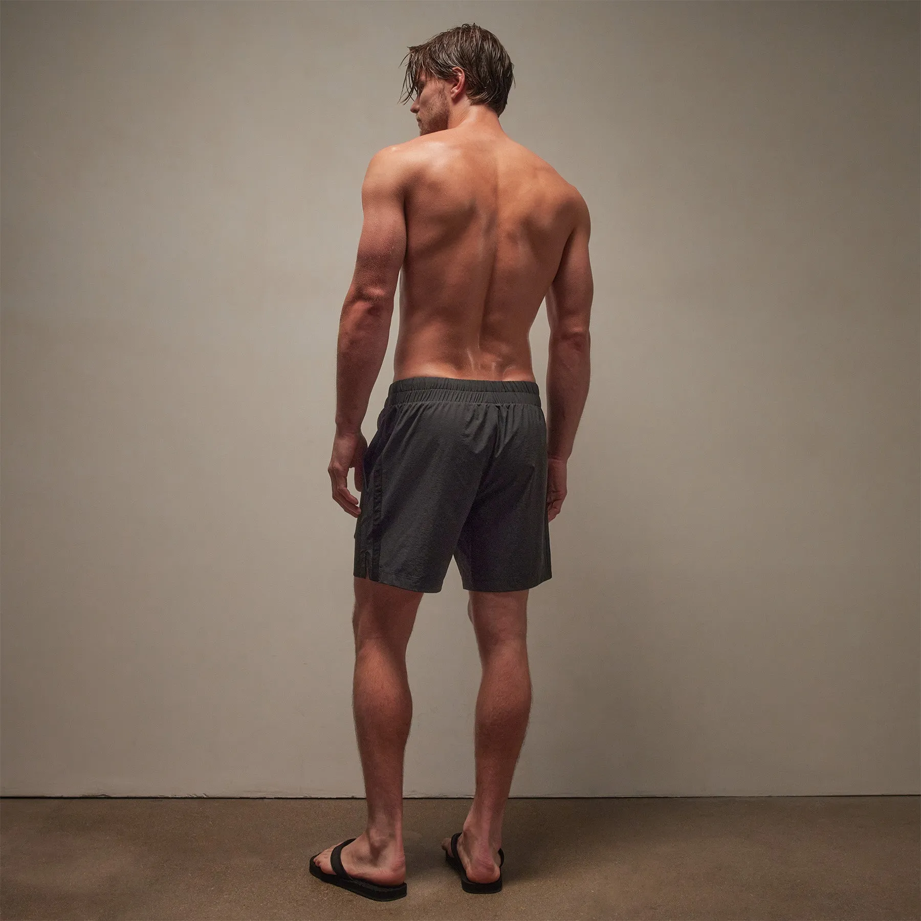 Stretch Rip Stop Stripe Short - Carbon/Black sold by James Perse product image thumbnail 4