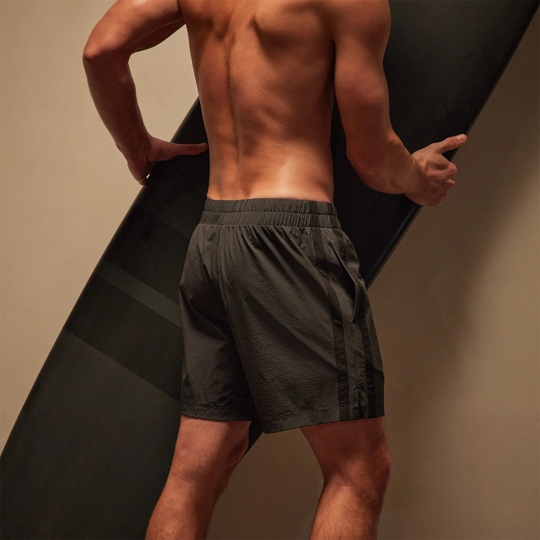 Stretch Rip Stop Stripe Short - Carbon/Black sold by James Perse product image thumbnail 2