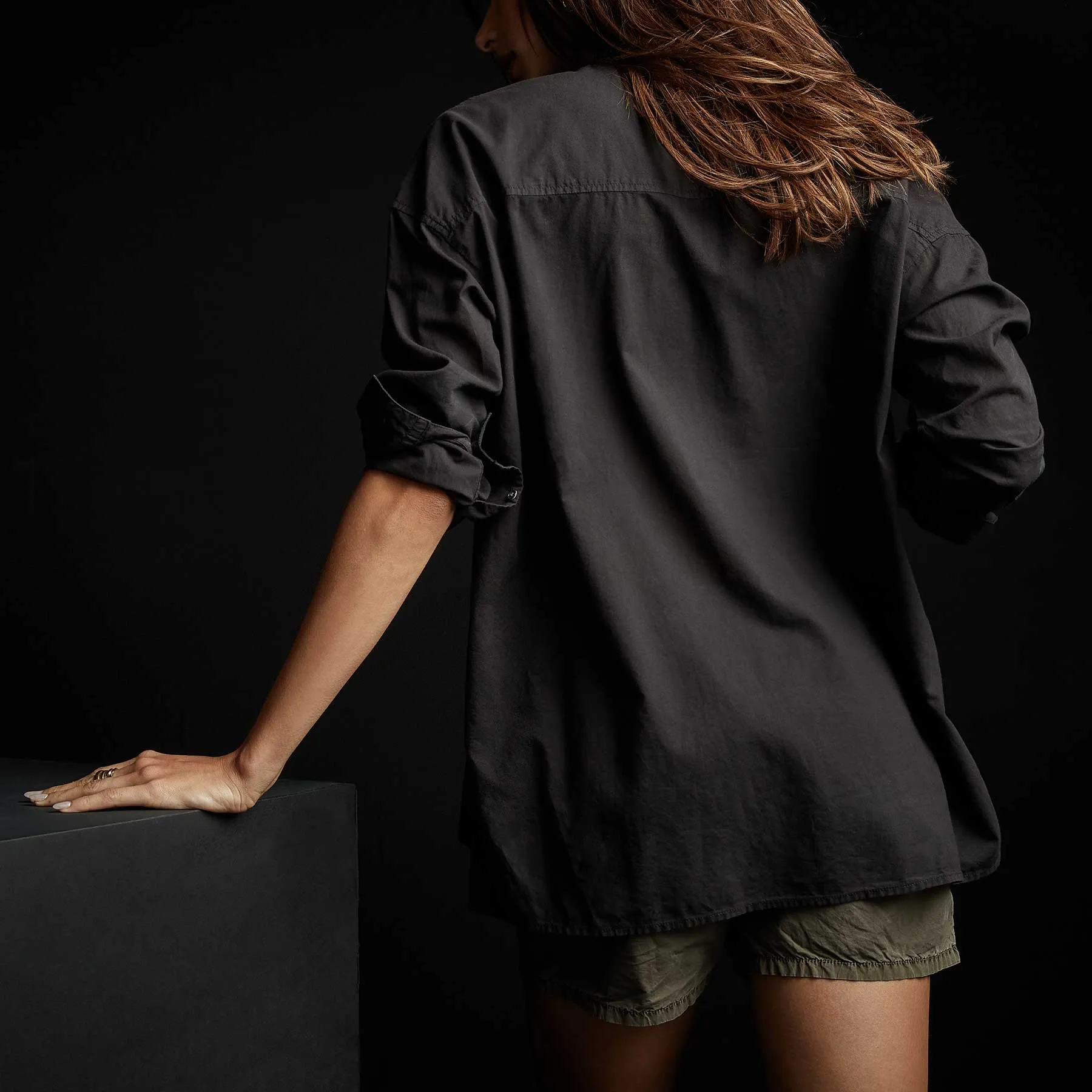 Oversized Button Front Shirt - Black sold by James Perse product image thumbnail 4