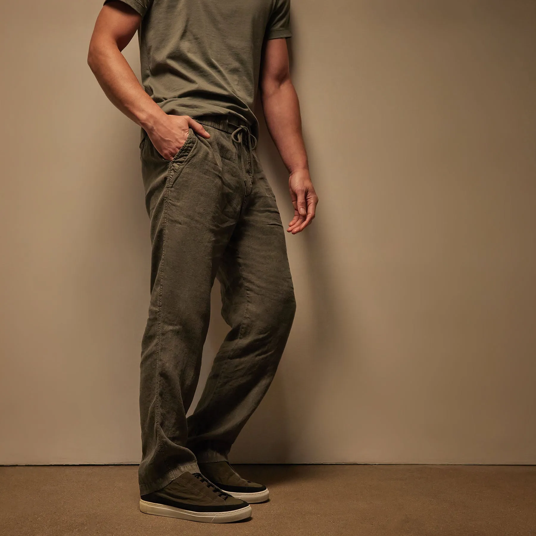 Relaxed Linen Pant - Palm Pigment sold by James Perse