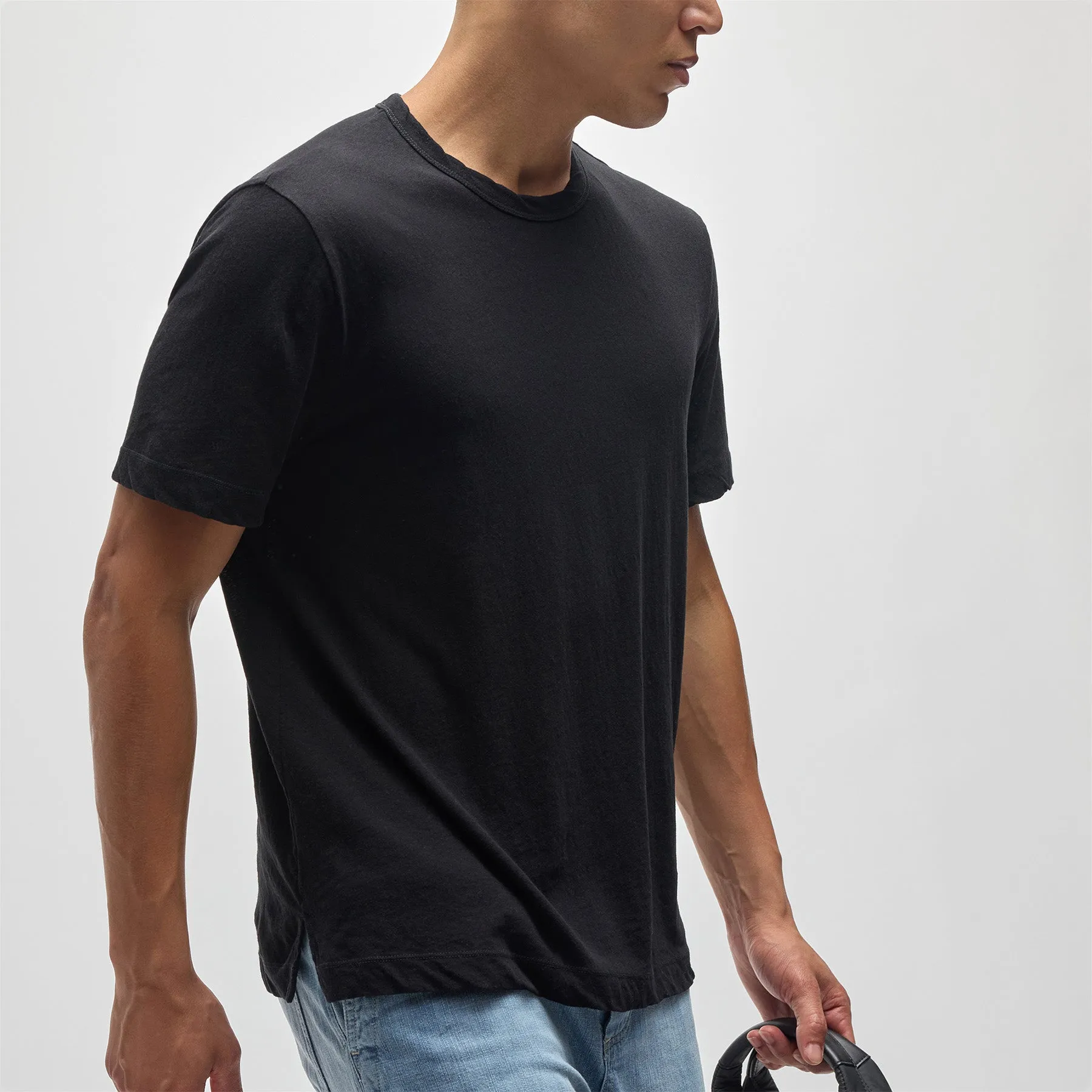 Cotton Jersey Crew - Black sold by James Perse
