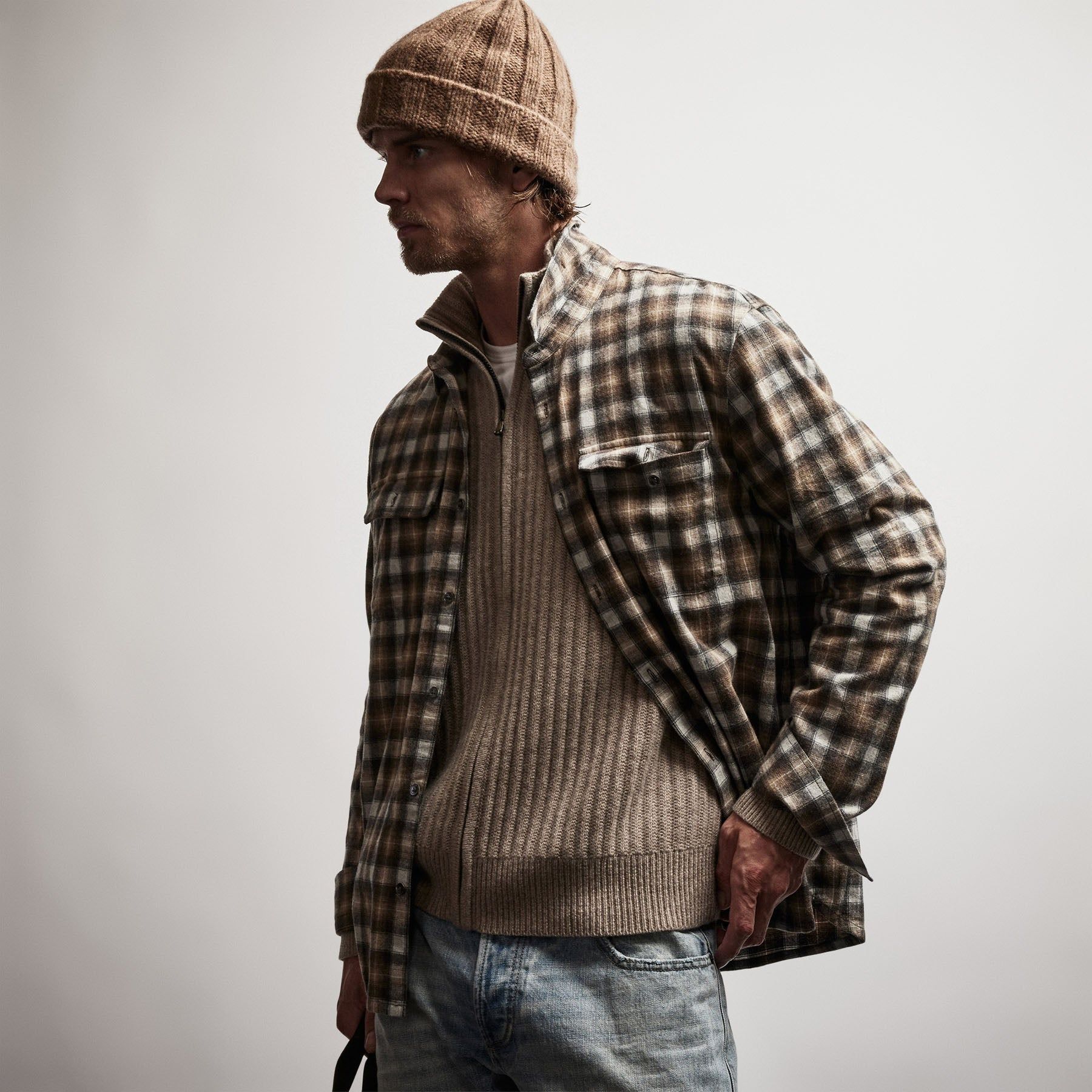 Plaid Flannel Shirt - Toast sold by James Perse product image thumbnail 2