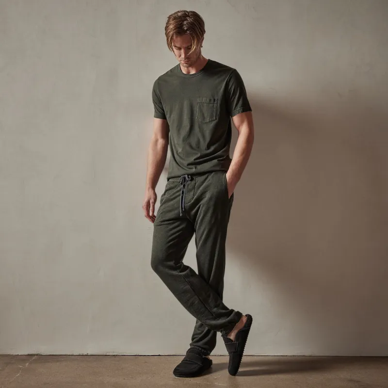 Vintage French Terry Sweatpant - Dark Olive Pigment sold by James Perse