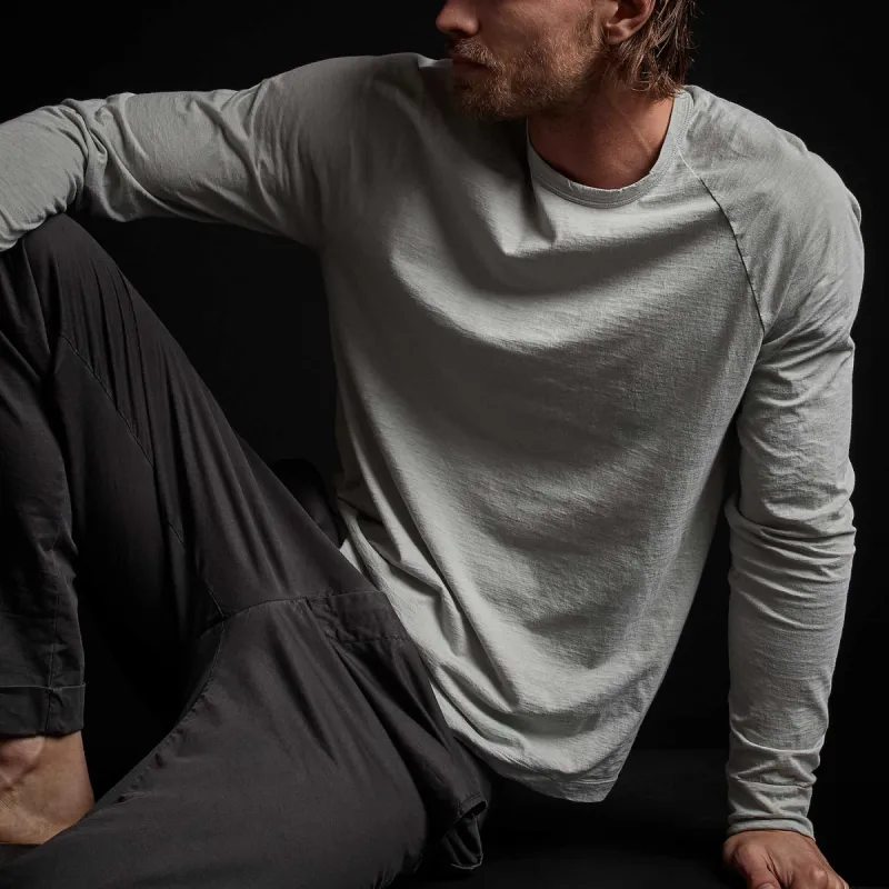 Recycled Lotus Jersey Raglan Crew - Skylight sold by James Perse