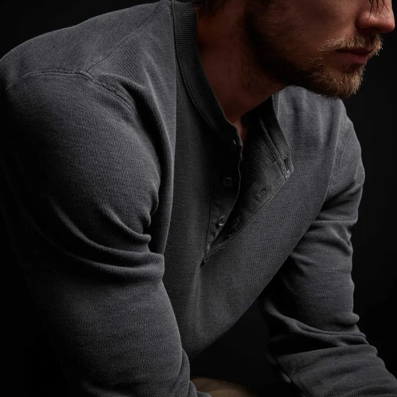 Long Sleeve Thermal Henley - Magma Pigment sold by James Perse
