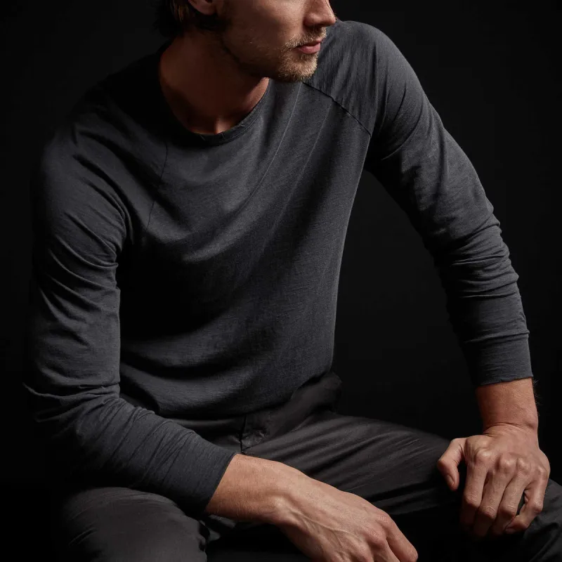 Recycled Lotus Jersey Raglan Crew - Magma sold by James Perse