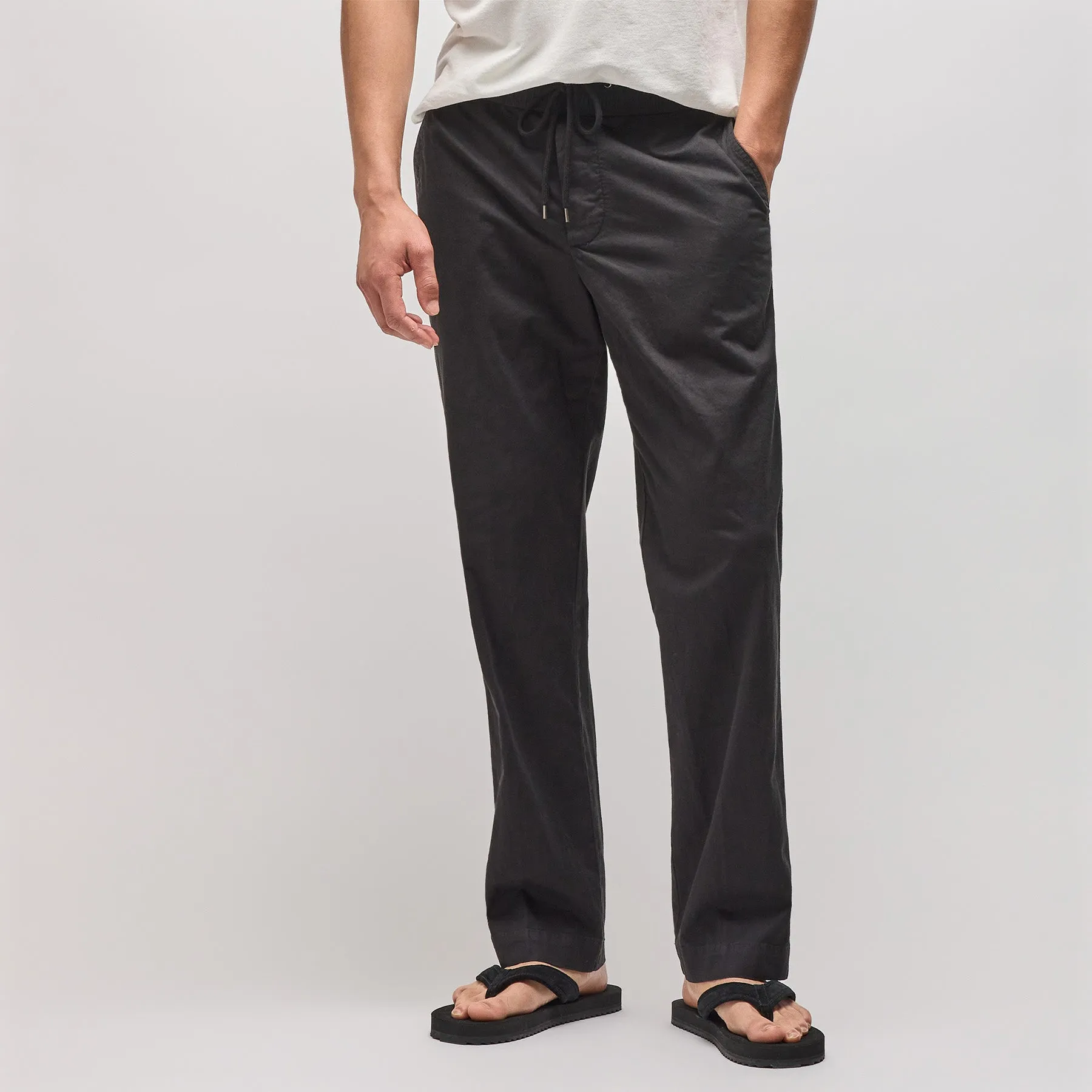 Cotton Linen Work Pant - Black sold by James Perse