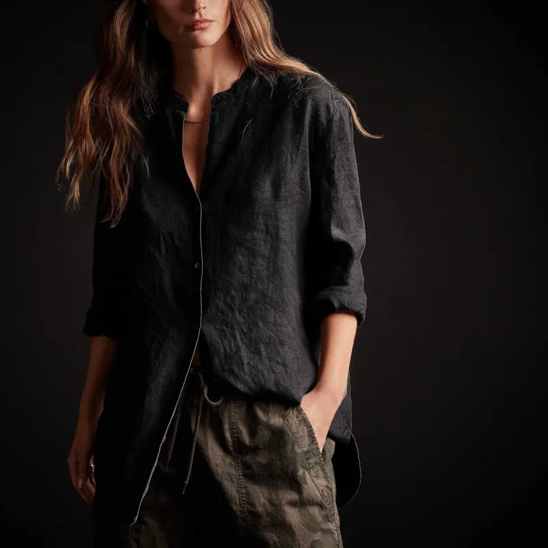 Lightweight Linen Shirt - Black sold by James Perse