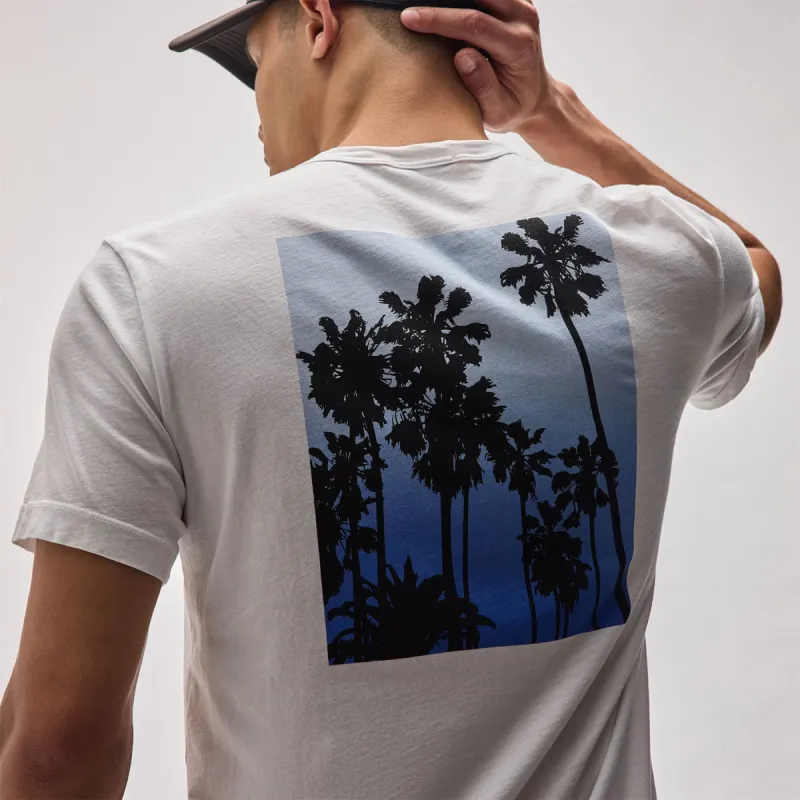 Ombrè Palms Graphic Tee - White/Blue sold by James Perse