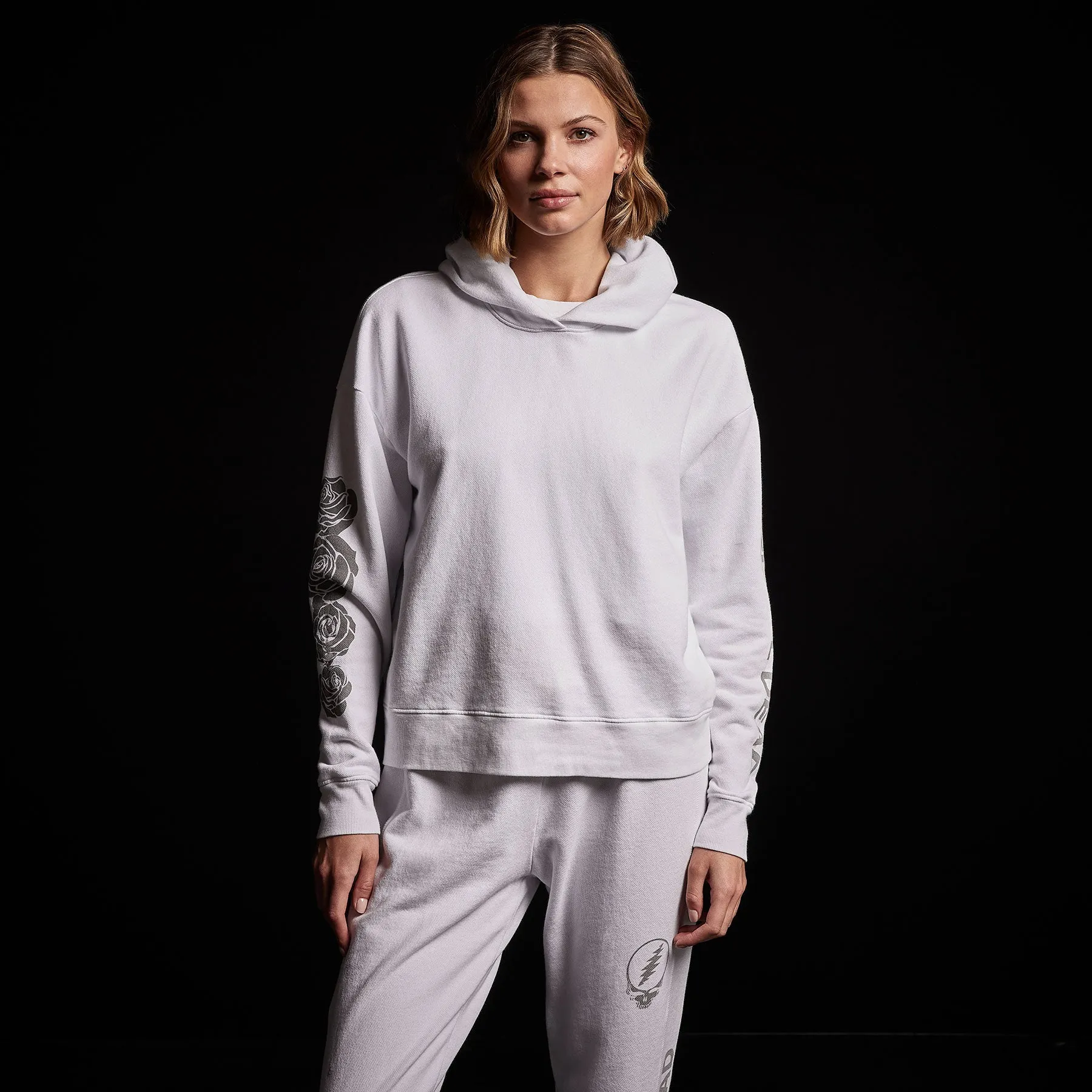 Grateful Dead Rose Hoodie - White/ Grey sold by James Perse product image thumbnail 4
