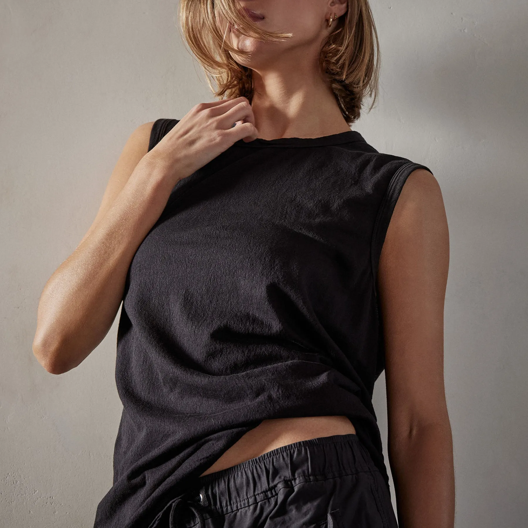 Crepe Jersey Muscle Crew - Black sold by James Perse product image thumbnail 2
