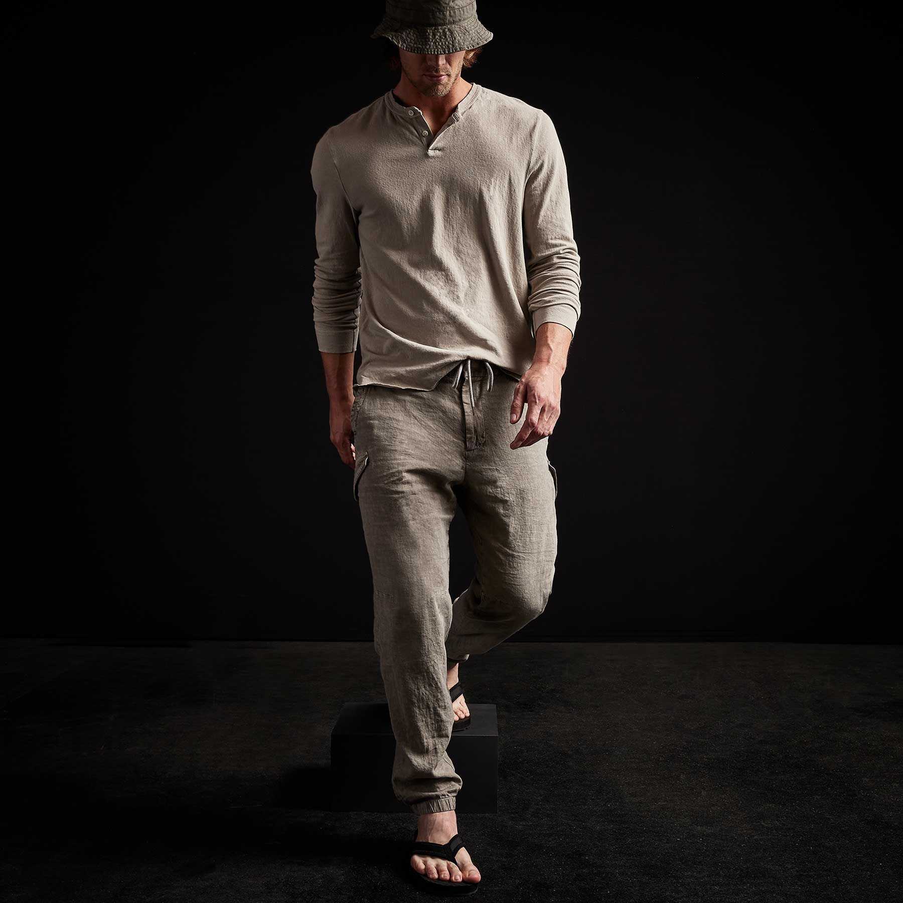 Slub Linen Cargo Pant - Fume Pigment sold by James Perse product image thumbnail 2
