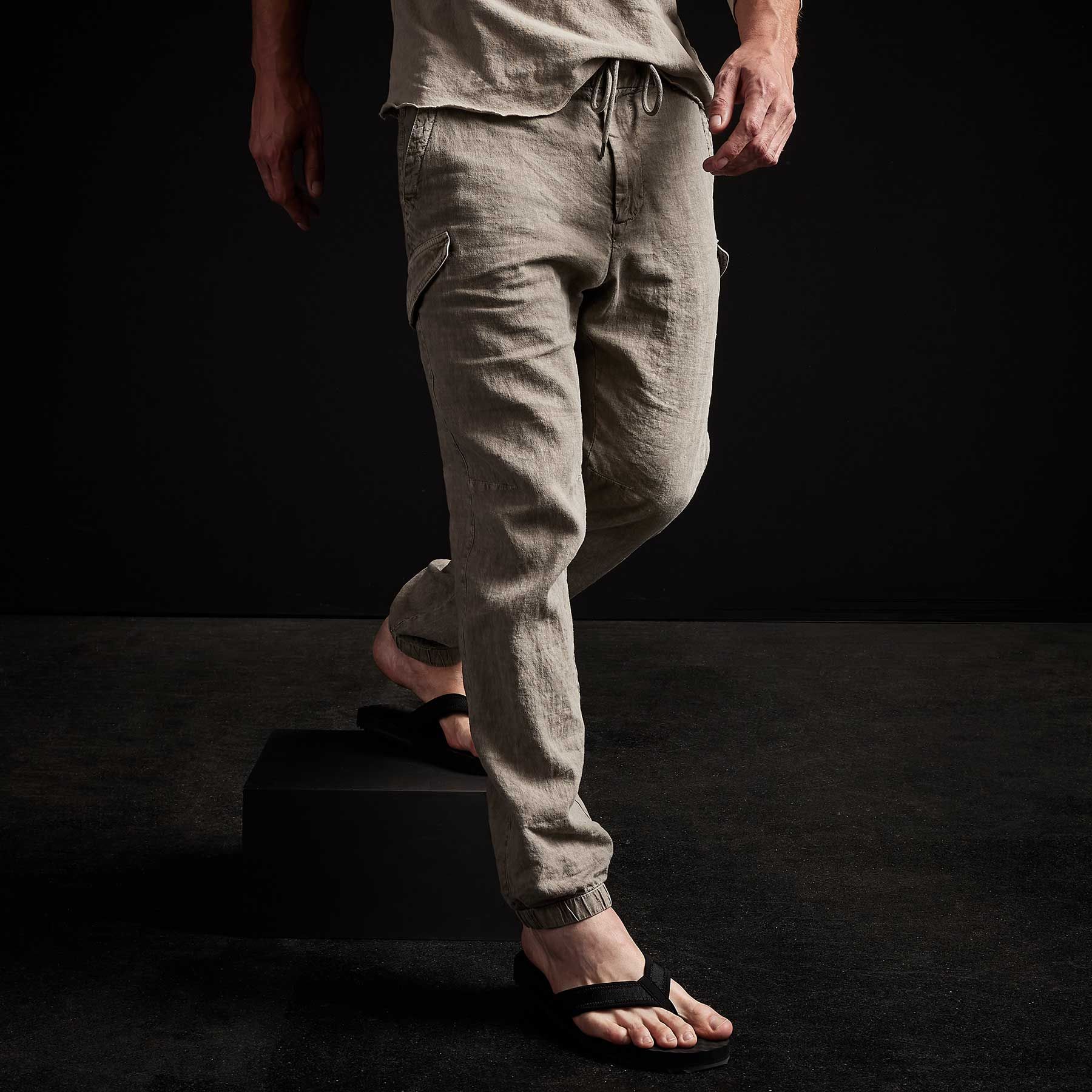 Slub Linen Cargo Pant - Fume Pigment sold by James Perse