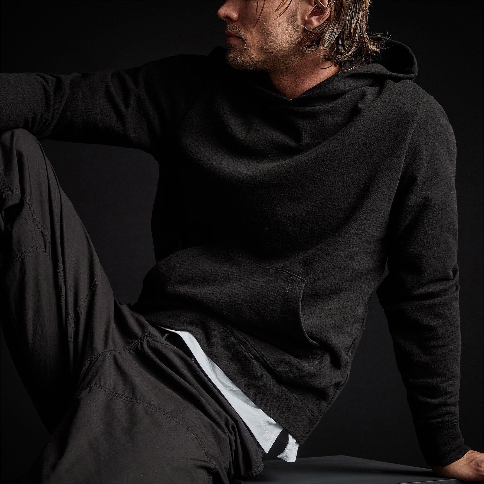 French Terry Pullover Hoodie - Black sold by James Perse