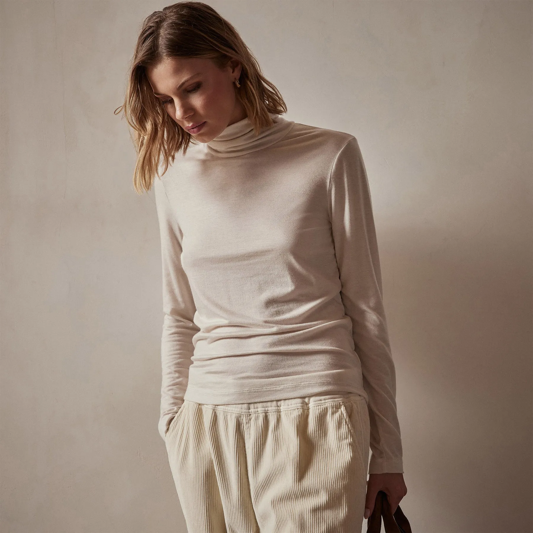 Tencel Cashmere Turtleneck - Canvas sold by James Perse product image thumbnail 3