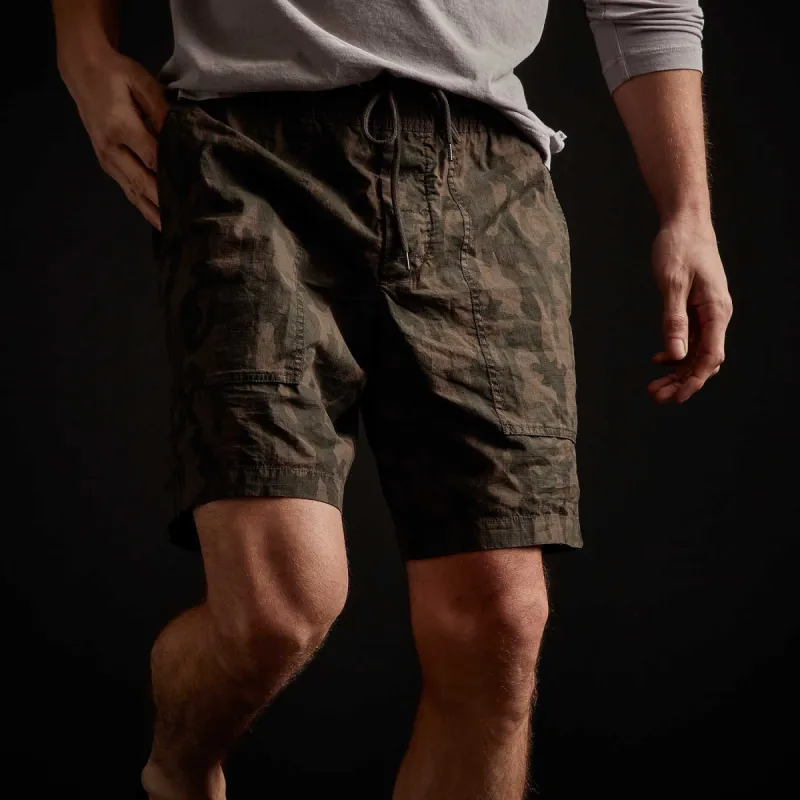 Camo Trouser Short - Black Forest Pigment sold by James Perse