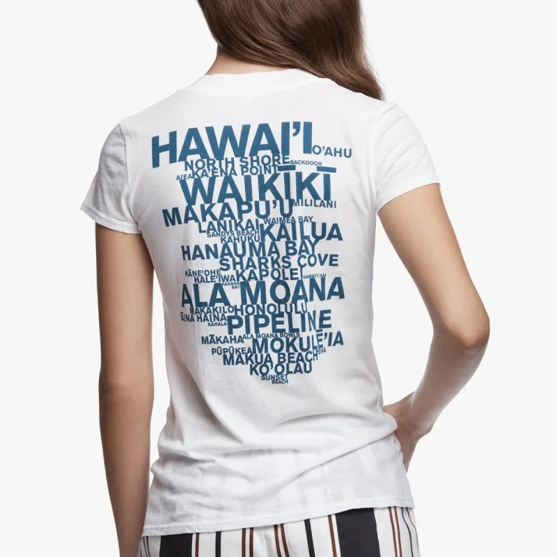 Short Sleeve V Neck Ala Moana - White/Ocean sold by James Perse