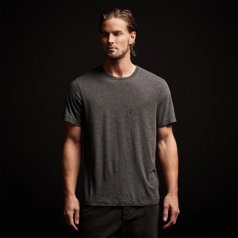 Melange Tech Jersey Tee - Black made by James Perse