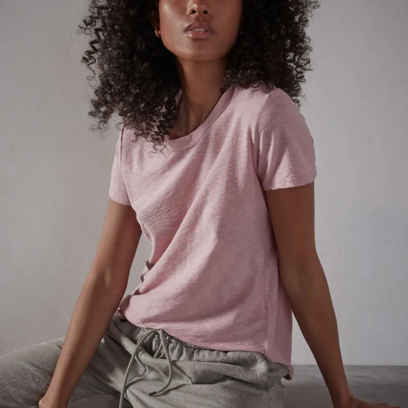 Sheer Slub Crew Neck Tee - Antique Rose sold by James Perse