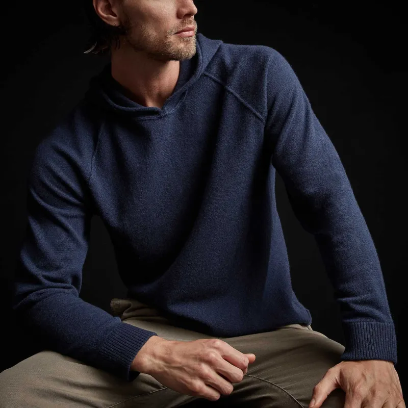 Recycled Cashmere Hooded Sweater - Prussian sold by James Perse