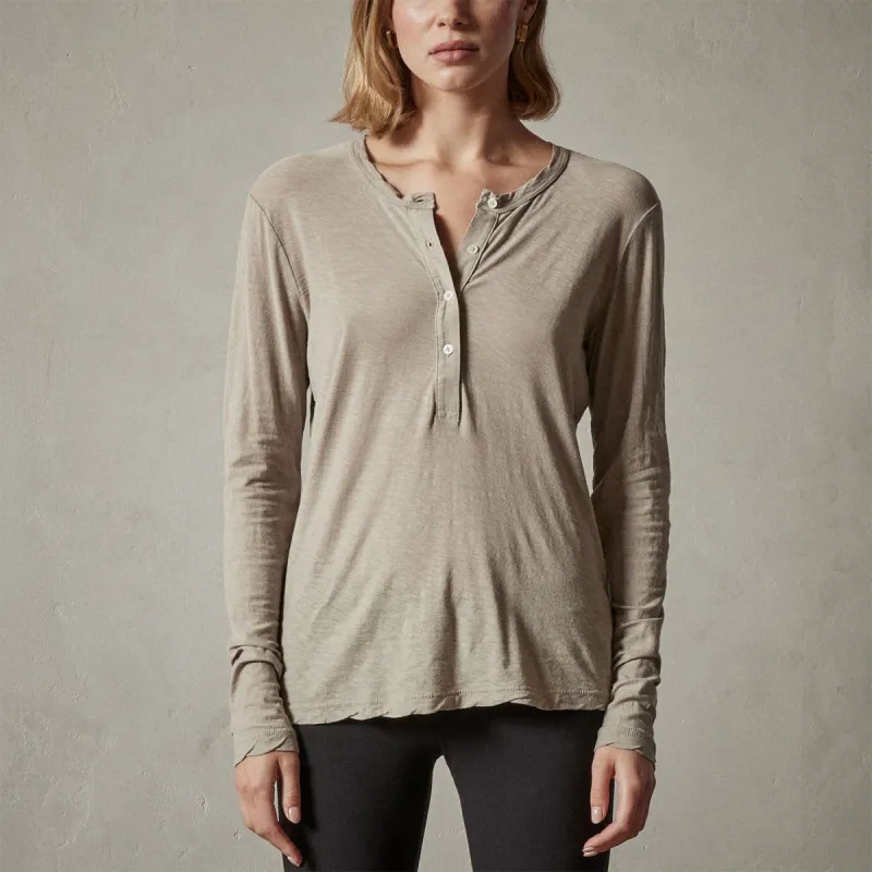 Long Sleeve Jersey Henley - Mineral sold by James Perse