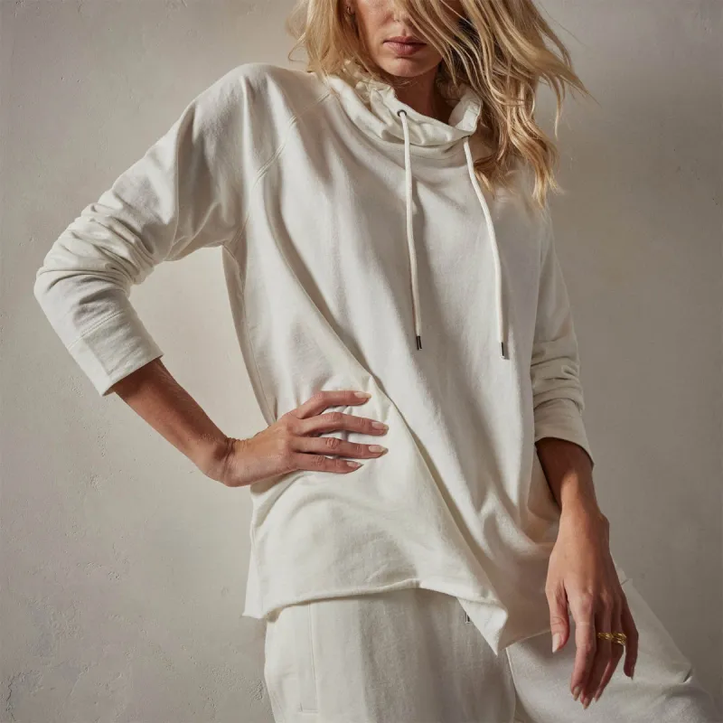 Terry Oversized Funnel Neck - Everest White sold by James Perse