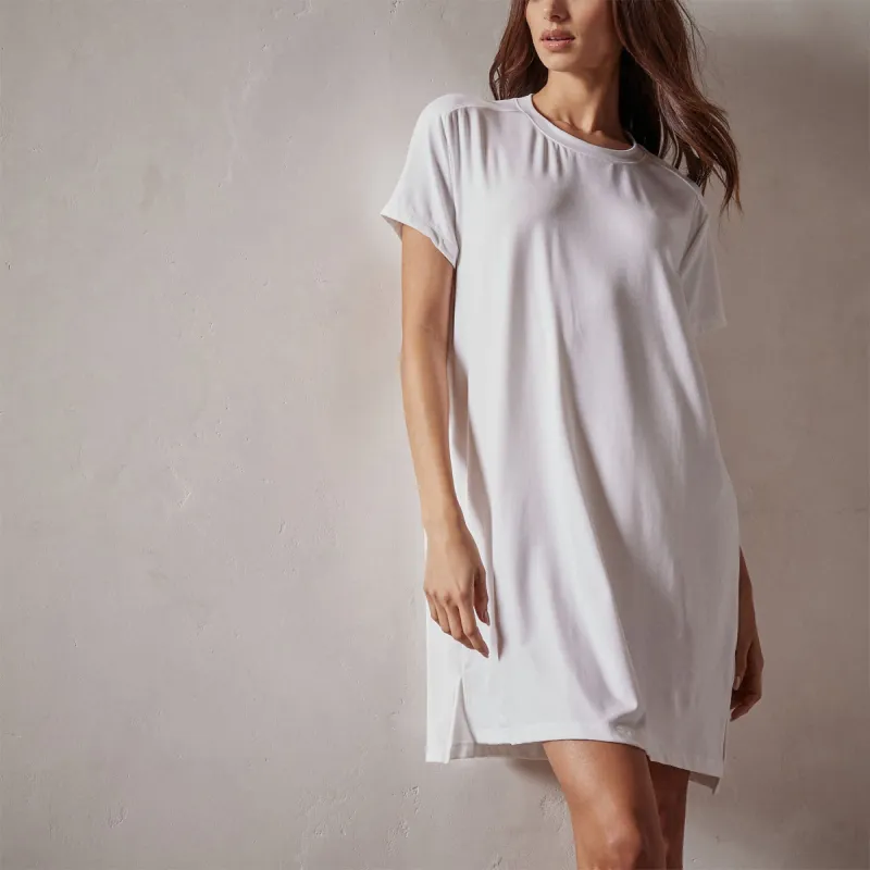 Short Sleeve Saddle Shoulder Sleep Tee - White sold by James Perse