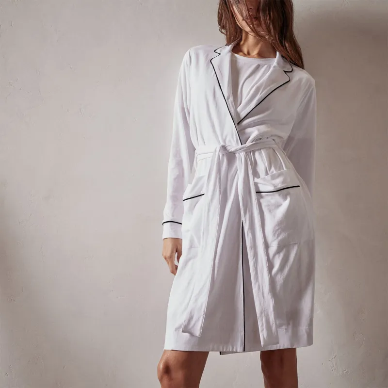 Clean Jersey Robe - White/Black sold by James Perse