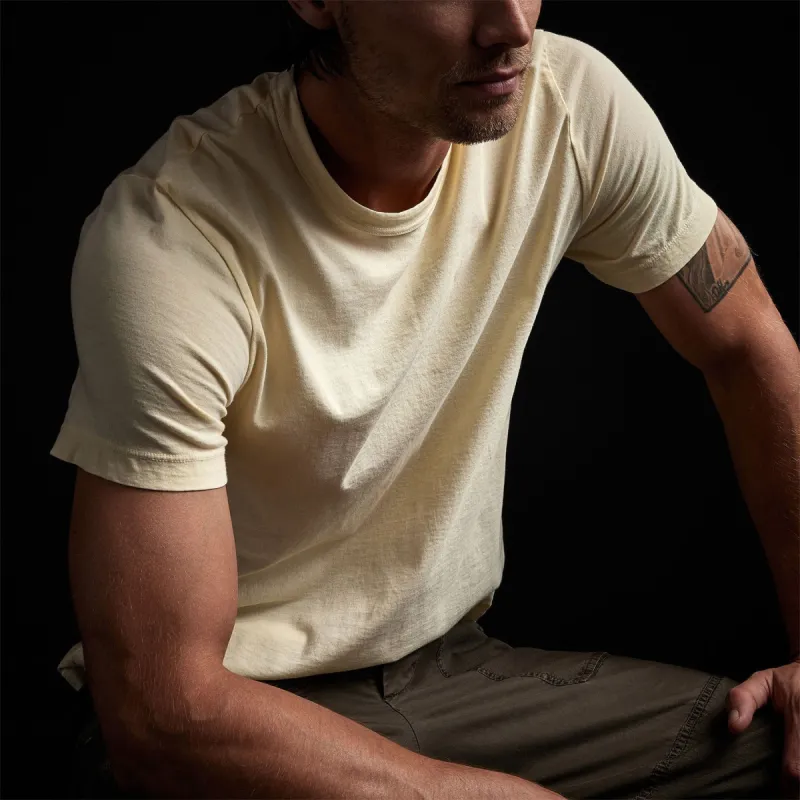 Short Sleeve Crew Neck - Naples Yellow Pigment sold by James Perse