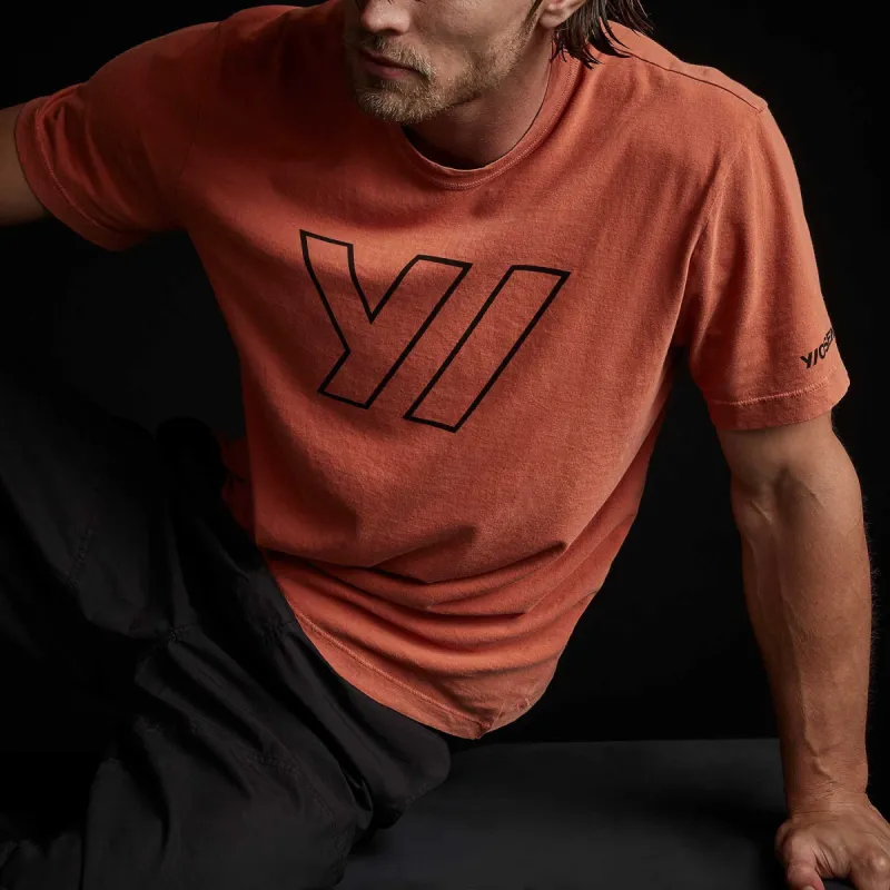Y/OSEMITE Short Sleeve Crew Neck - Bonfire Pigment sold by James Perse