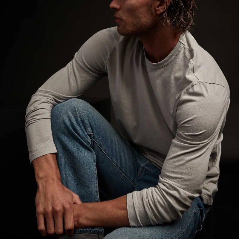 Long Sleeve Crew Neck - Aluminum Pigment sold by James Perse