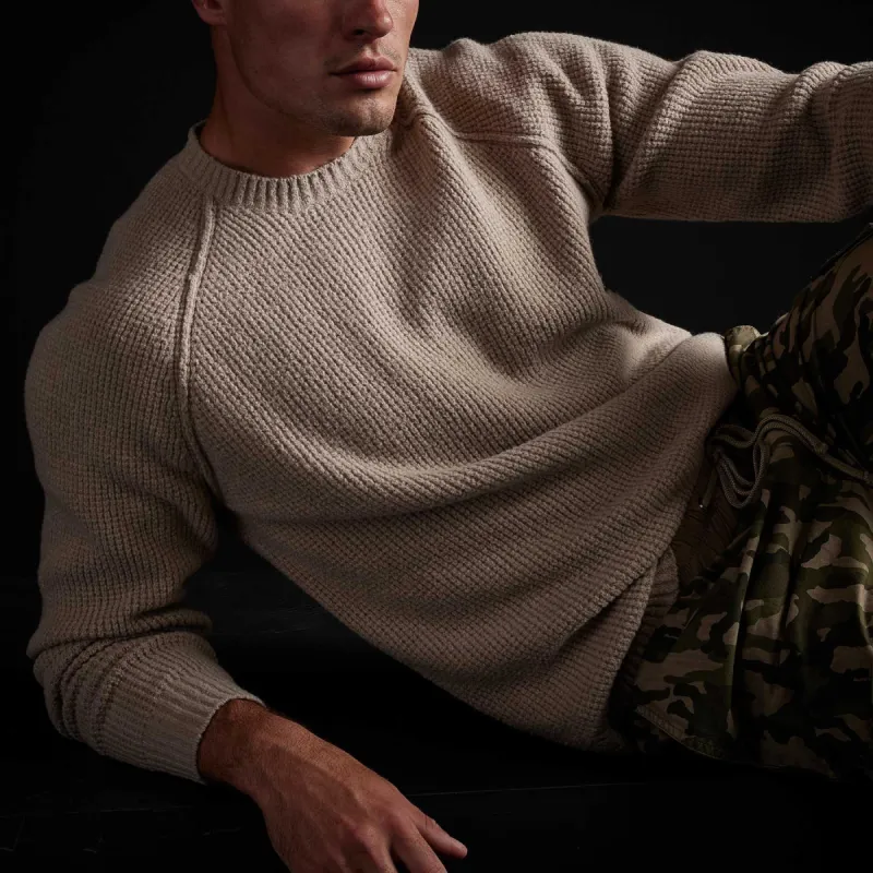 Cotton Wool Thermal Sweater - Nude sold by James Perse