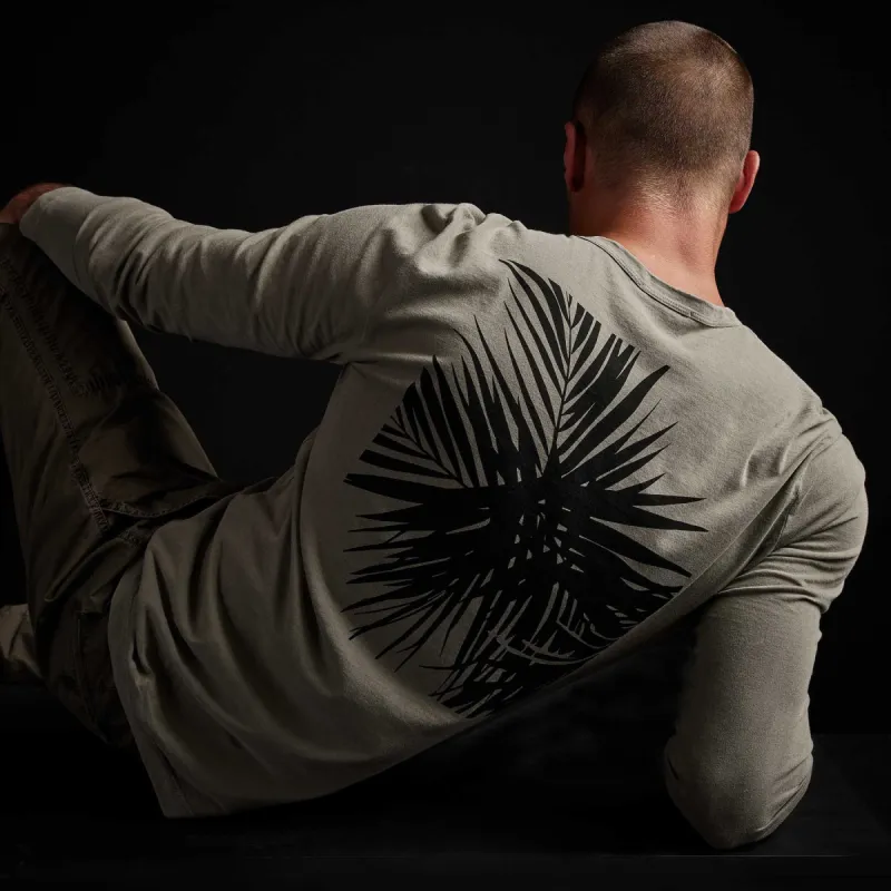 Long Sleeve Palm Leaf Graphic - Fume Pigment sold by James Perse