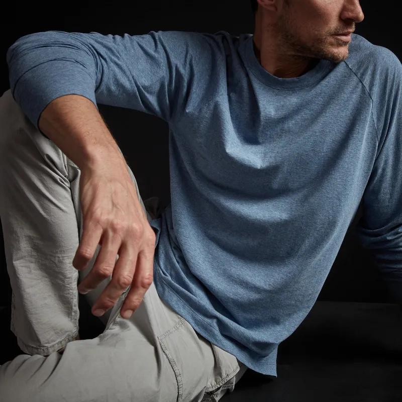 High Twist Recycled Jersey Raglan - Heather Blue sold by James Perse