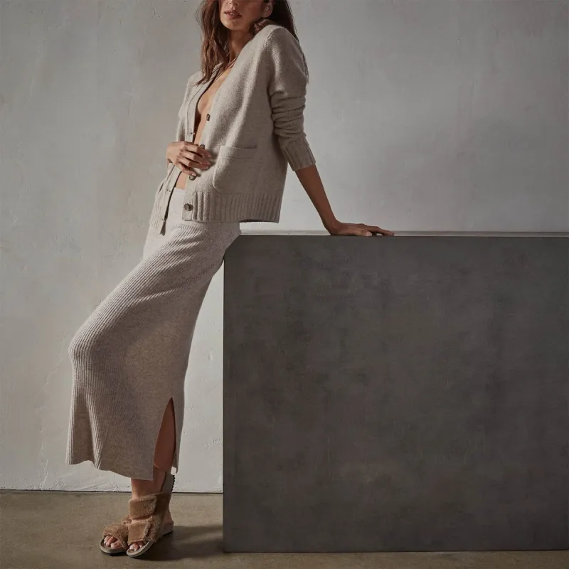 Recycled Cashmere Tube Skirt - Stone sold by James Perse