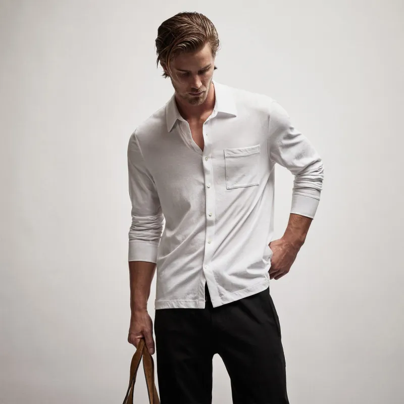 Clean Finish Jersey Shirt - White sold by James Perse