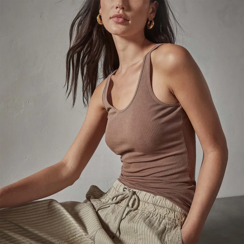 Ribbed Daily Tank - Malt Pigment sold by James Perse