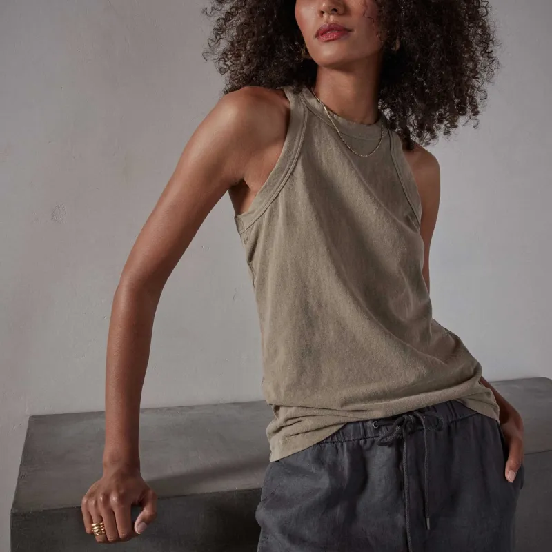 Brushed Jersey Muscle Tank - Fawn Pigment sold by James Perse