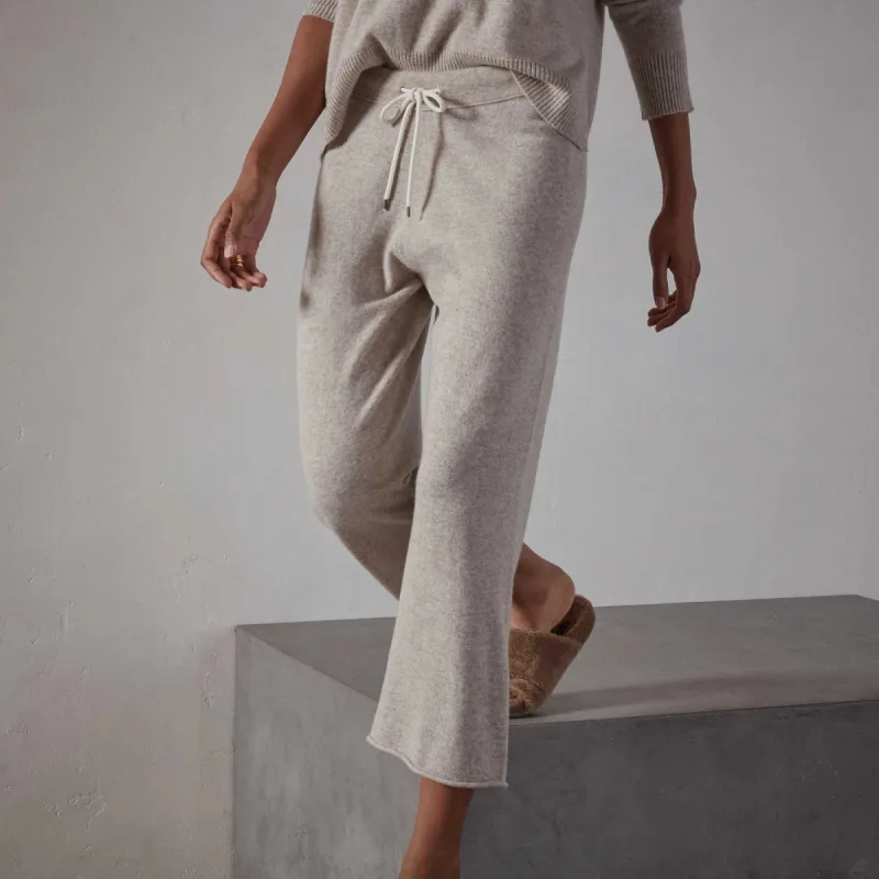 Recycled Cashmere Cropped Sweat Pant - Stone sold by James Perse