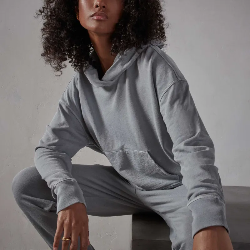 Vintage French Terry Cropped Hoodie - Breeze Pigment sold by James Perse