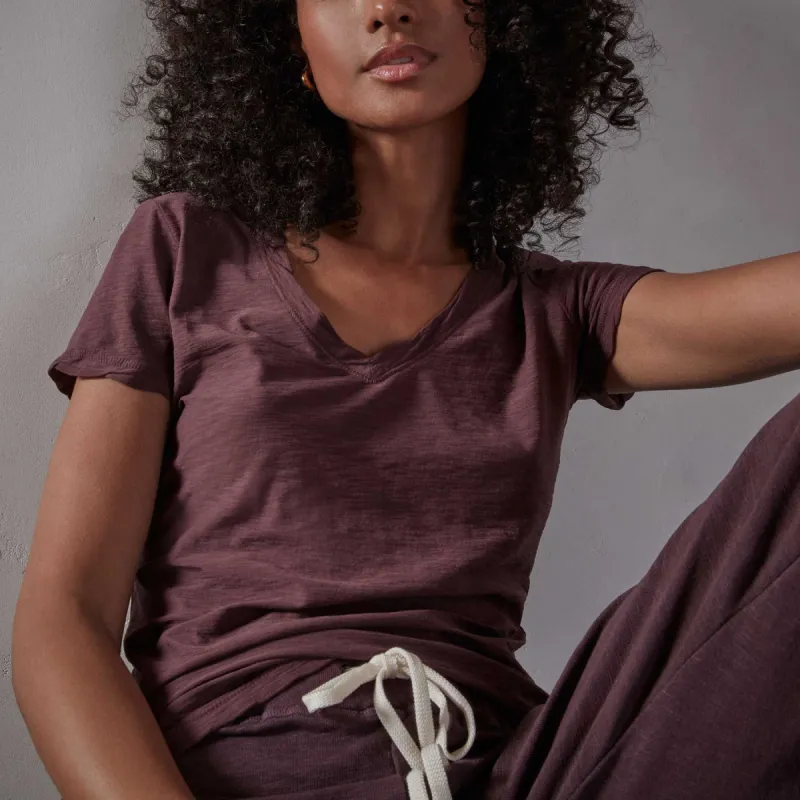 Sheer Slub Casual V Neck - Napa sold by James Perse