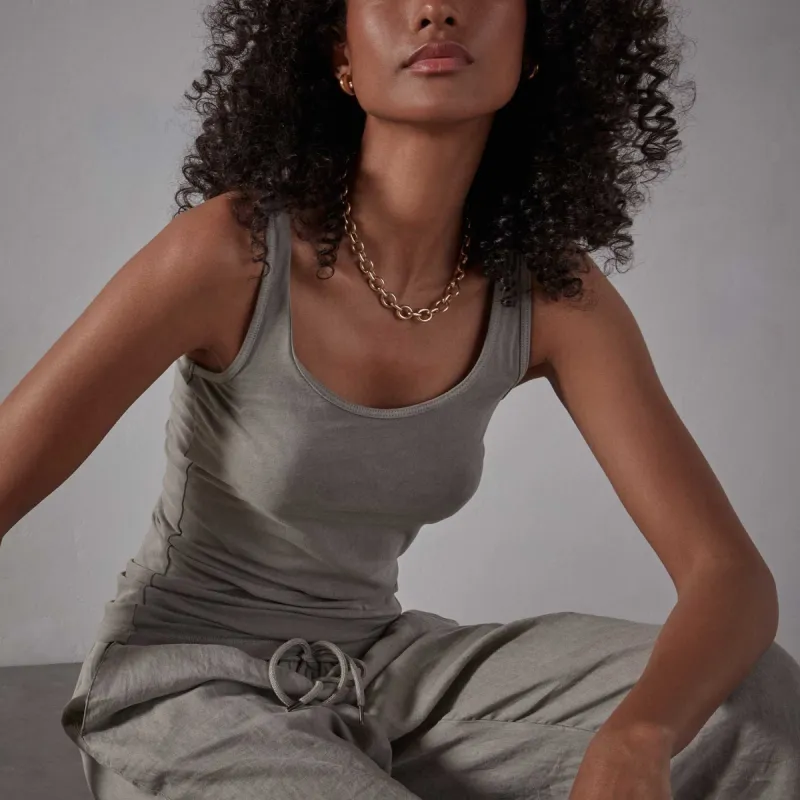 Long Jersey Tank - Fume Pigment sold by James Perse