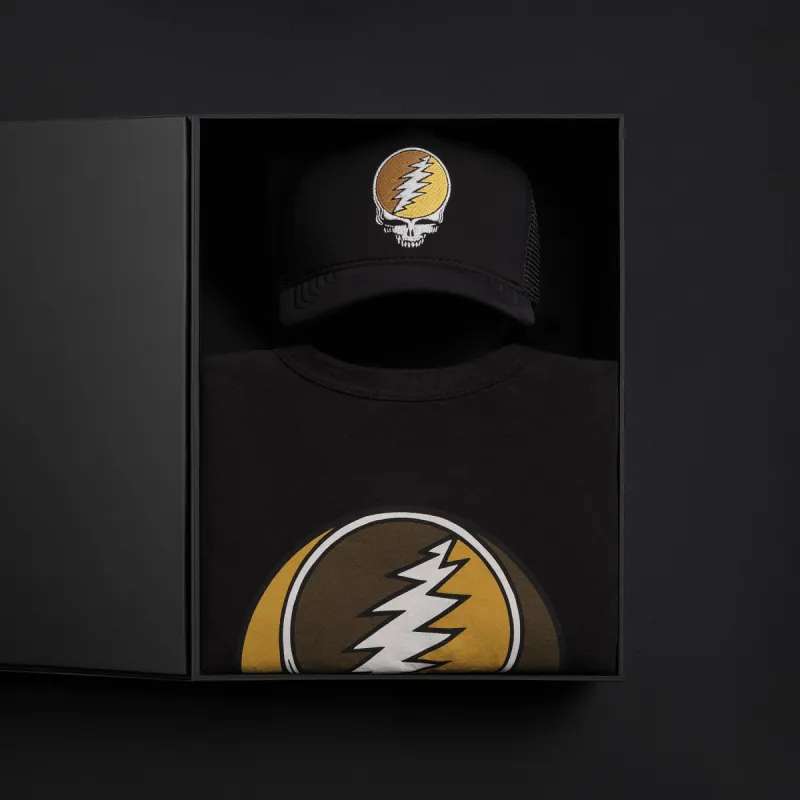 Gd S/S Crew + Trucker Hat - Black/Comet sold by James Perse