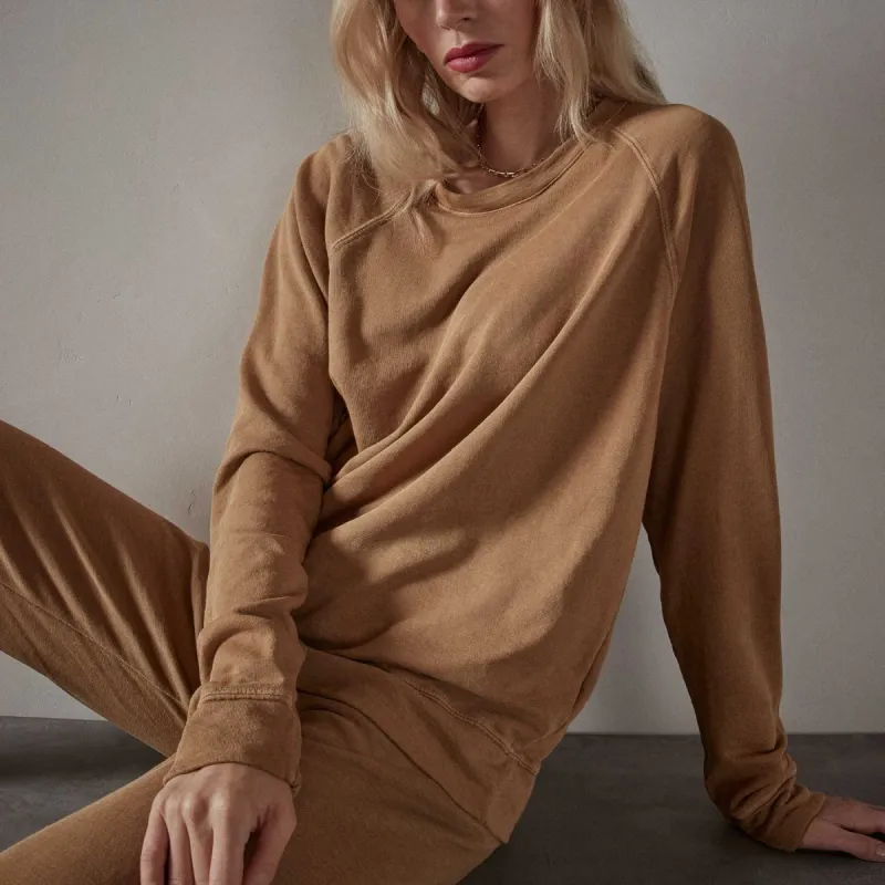 Vintage French Terry Relaxed Sweatshirt - Bronze Pigment sold by James Perse
