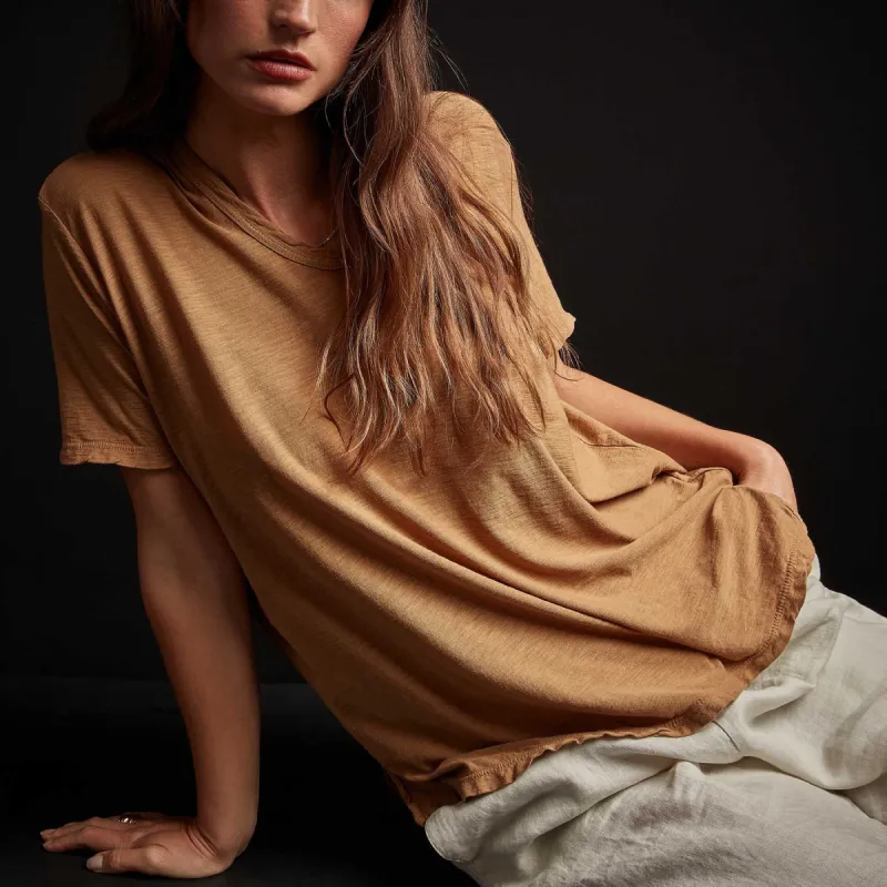 Slub Jersey Soft V Tee - Bronze made by James Perse
