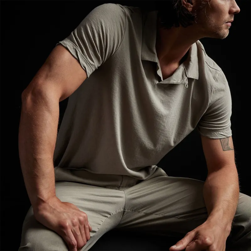 Cotton Linen Polo - Silt sold by James Perse