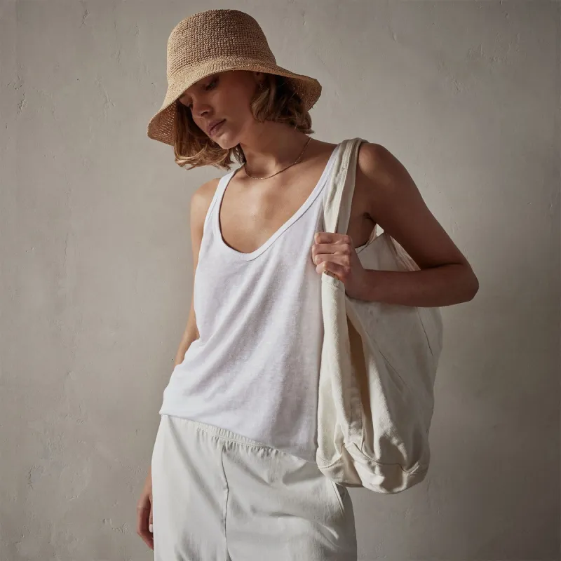 Linen Jersey Tank - White sold by James Perse