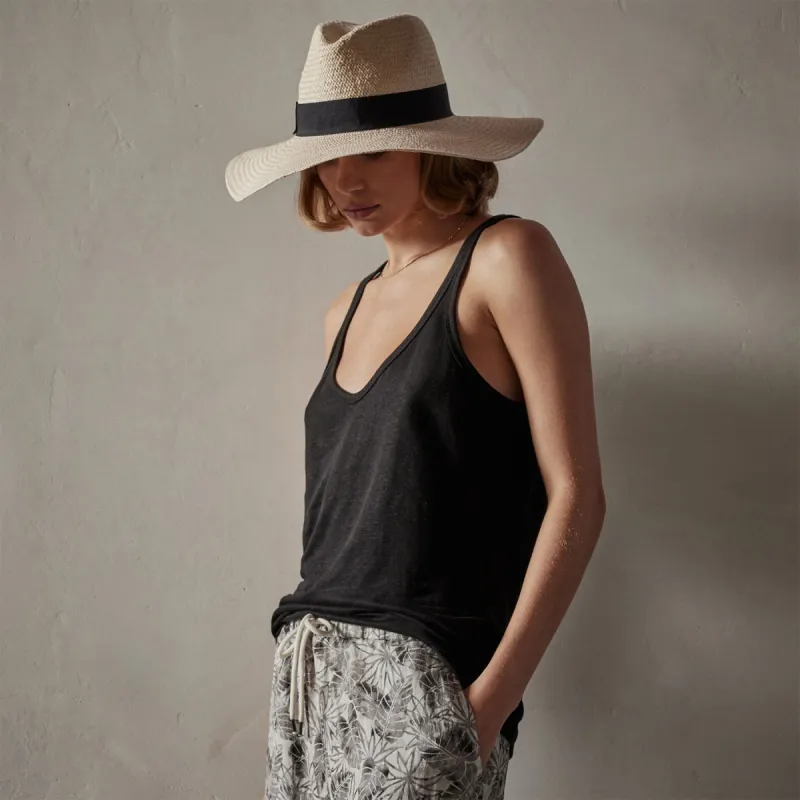 Linen Jersey Tank - Black sold by James Perse