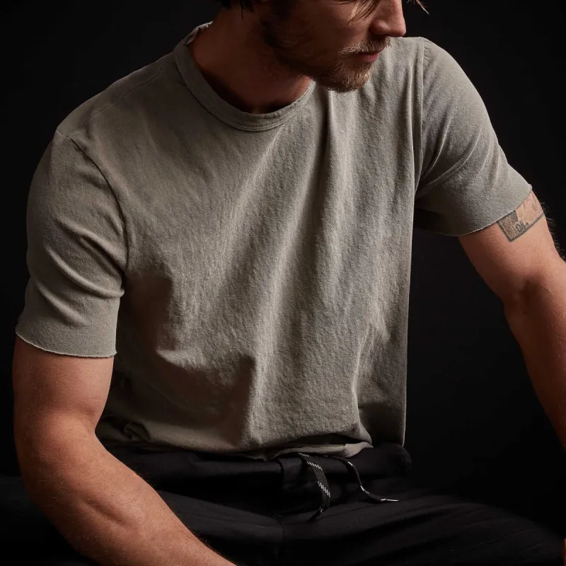 Recycled Brushed Jersey Crew Neck - Greystone Pigment made by James Perse